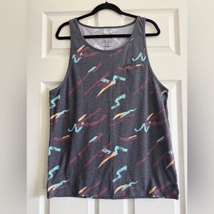 Tavik Man’s Gray Tank Top with Colorful Abstract Design